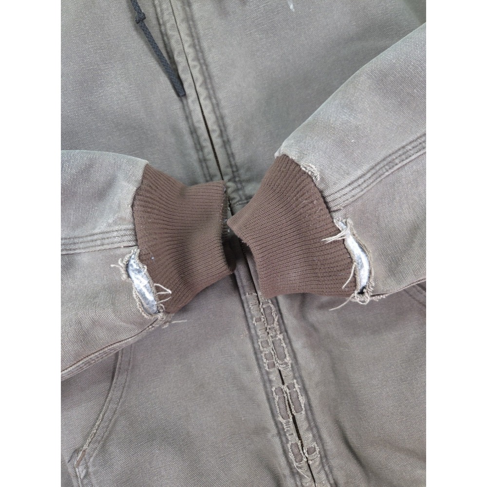 Vintage Carhartt Jacket J130 Brown Mens Large Full Zip Hooded - Picture 4 of 14